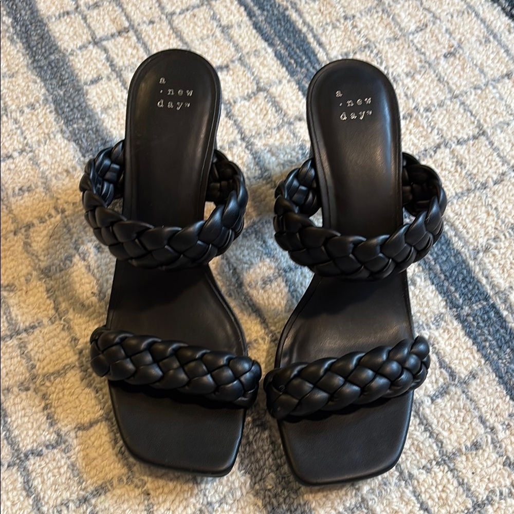 A New Day Women's Black Braided Sandals